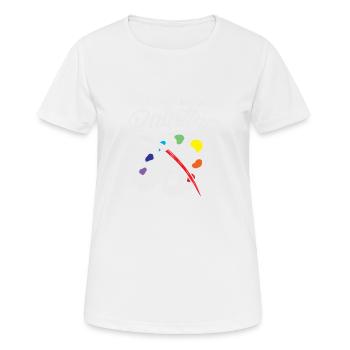 Artiste peintre brosses cadeau palette mixte - T-shirt respirant Femme - blanc - Devant - AI Model Female 172 dark (172cm)