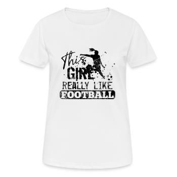 Frauenfußball Fußball Geschenk - Frauen T-Shirt atmungsaktiv - Weiß - Vorne - AI Model Female 172 dark (172cm)