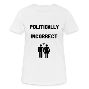 politique incorrect hétéro couple idée cadeau coeur - T-shirt respirant Femme - blanc - Devant - AI Model Female 172 dark (172cm)