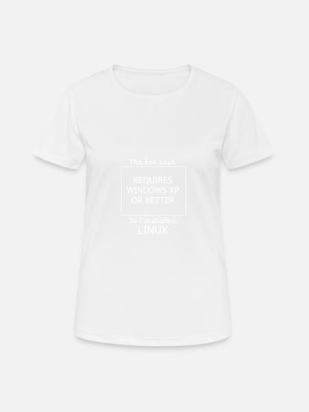 Programmer l’informatique cadeau · Linux - T-shirt respirant Femme - blanc
