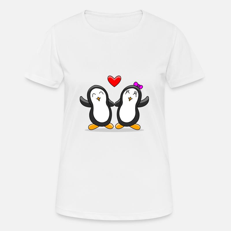 Penguin couple - Women's Breathable T-Shirt - white