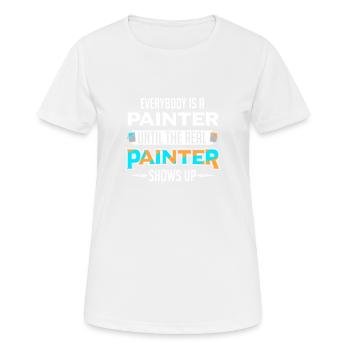 Peintre artiste pinceau peinture peut peinture - T-shirt respirant Femme - blanc - Devant - AI Model Female 172 dark (172cm)