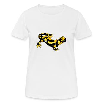 Feuersalamander Real Salamander fire newt Lurch - Women's Breathable T-Shirt - white - Front - AI Model Female 172 dark (172cm)