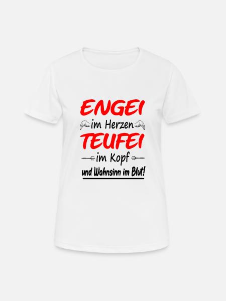 Engel Teufel Verkleidung Kostüm Outfit Fasching - Frauen T-Shirt atmungsaktiv - Weiß