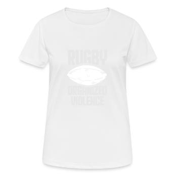 Rugby Football Rugby Ball Rugby Player - T-shirt respirant Femme - blanc - Devant - AI Model Female 172 dark (172cm)