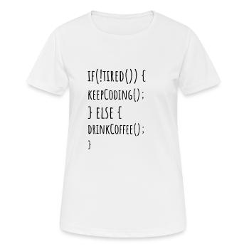 Keep coding - Frauen T-Shirt atmungsaktiv - Weiß - Vorne - AI Model Female 172 dark (172cm)