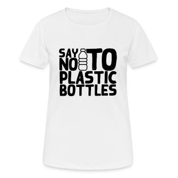 No to plastic bottles - Women's Breathable T-Shirt - white - Front - AI Model Female 172 dark (172cm)