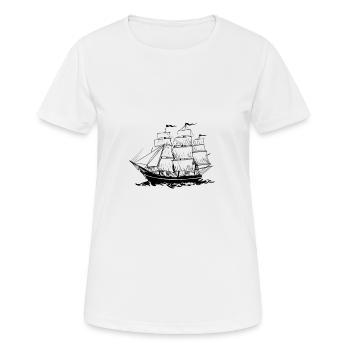 Schiff - Frauen T-Shirt atmungsaktiv - Weiß - Vorne - AI Model Female 172 dark (172cm)