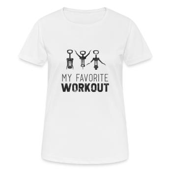 My Favorite Wine Workout Korkenzieher - Frauen T-Shirt atmungsaktiv - Weiß - Vorne - AI Model Female 172 dark (172cm)
