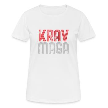 Krav Maga - Frauen T-Shirt atmungsaktiv - Weiß - Vorne - AI Model Female 172 dark (172cm)