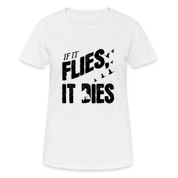 Jagd - Frauen T-Shirt atmungsaktiv - Weiß - Vorne - AI Model Female 172 dark (172cm)
