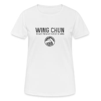 Wing Chun - Frauen T-Shirt atmungsaktiv - Weiß - Vorne - AI Model Female 172 dark (172cm)