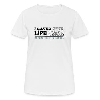 contrôleur aérien - T-shirt respirant Femme - blanc - Devant - AI Model Female 172 dark (172cm)