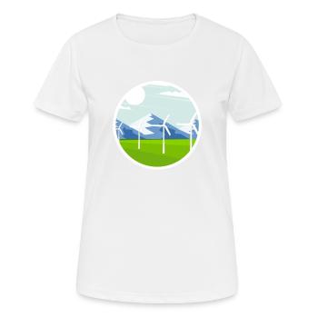 Mountains and wind energy Sustainable energy - Women's Breathable T-Shirt - white - Front - AI Model Female 172 dark (172cm)