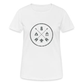 Pfadfinder - Frauen T-Shirt atmungsaktiv - Weiß - Vorne - AI Model Female 172 dark (172cm)
