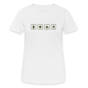 Pfadfinder - Frauen T-Shirt atmungsaktiv - Weiß - Vorne - AI Model Female 172 dark (172cm)