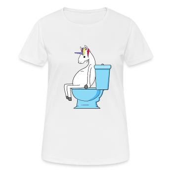 Licorne toilettes toilettes cadeau - T-shirt respirant Femme - blanc - Devant - AI Model Female 172 dark (172cm)