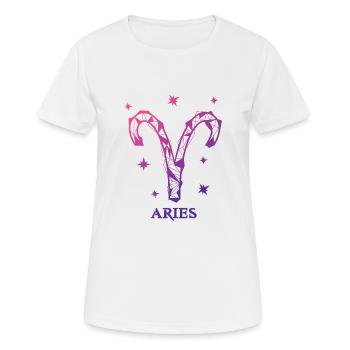 Widder Sternzeichen - Frauen T-Shirt atmungsaktiv - Weiß - Vorne - AI Model Female 172 dark (172cm)