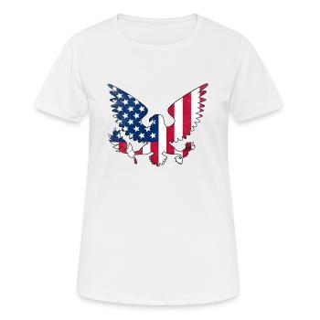 American Eagle Fleur-de-lis Flag French American 4 - T-shirt respirant Femme - blanc - Devant - AI Model Female 172 dark (172cm)