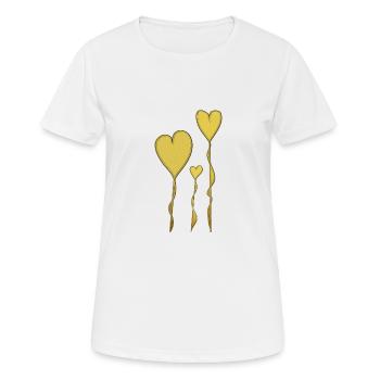 Coeurs dorés - T-shirt respirant Femme - blanc - Devant - AI Model Female 172 dark (172cm)