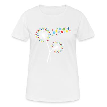 Chemise de la journée mondiale de sensibilisation à l'autisme - T-shirt respirant Femme - blanc - Devant - AI Model Female 172 dark (172cm)