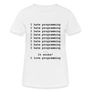 Developer computer scientist - Women's Breathable T-Shirt - white - Front - AI Model Female 172 dark (172cm)