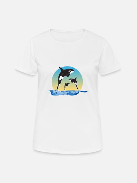 Conception de plume de poulet rouge blanc XASTY - T-shirt respirant Femme - blanc