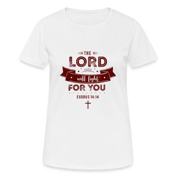 God will fight for you - Christian - Women's Breathable T-Shirt - white - Front - AI Model Female 172 dark (172cm)