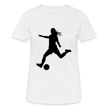 Frauenfußball - Frauen T-Shirt atmungsaktiv - Weiß - Vorne - AI Model Female 172 dark (172cm)