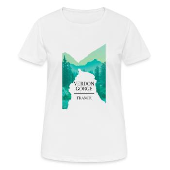 Gorges du Verdon - France - T-shirt respirant Femme - blanc - Devant - AI Model Female 172 dark (172cm)