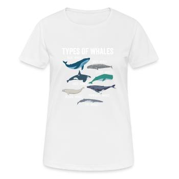 Types de baleines Mammifères marins mignons - T-shirt respirant Femme - blanc - Devant - AI Model Female 172 dark (172cm)