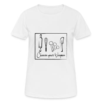 Ustensiles de cuisine pour cuisiner - T-shirt respirant Femme - blanc - Devant - AI Model Female 172 dark (172cm)