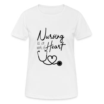 Nurse job - Women's Breathable T-Shirt - white - Front - AI Model Female 172 dark (172cm)