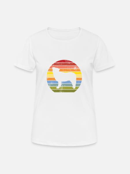 Border collie Retro Vintage Style 60s 70s - Frauen T-Shirt atmungsaktiv - Weiß