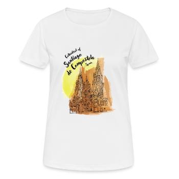 Kathedrale von Santiago de Compostela - Spanien - Frauen T-Shirt atmungsaktiv - Weiß - Vorne - AI Model Female 172 dark (172cm)