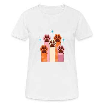 Pattes de chien - T-shirt respirant Femme - blanc - Devant - AI Model Female 172 dark (172cm)