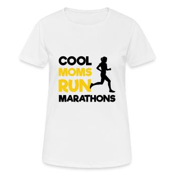Cool Moms Run Marathons Running Mothers - Women's Breathable T-Shirt - white - Front - AI Model Female 172 dark (172cm)