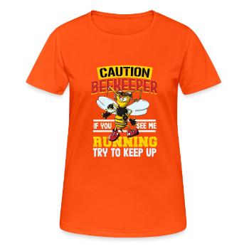 Attention beekeepers - Women's Breathable T-Shirt - neon orange - Front - AI Model Female 172 dark (172cm)