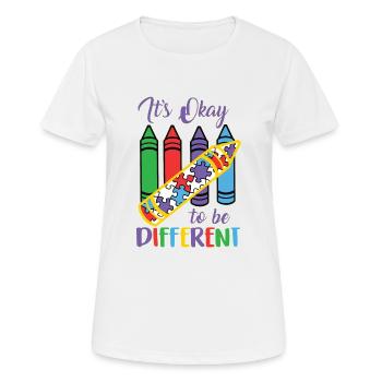 It's Okay To Be Different - Autism Puzzle ASD - Women's Breathable T-Shirt - white - Front - AI Model Female 172 dark (172cm)