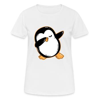 Pingouin tamponnant - T-shirt respirant Femme - blanc - Devant - AI Model Female 172 dark (172cm)