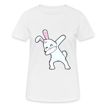 Tamponner le lapin - T-shirt respirant Femme - blanc - Devant - AI Model Female 172 dark (172cm)