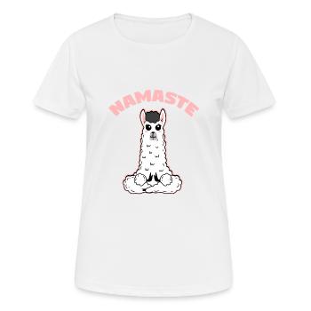 Llama Namaste Meditieren - Frauen T-Shirt atmungsaktiv - Weiß - Vorne - AI Model Female 172 dark (172cm)