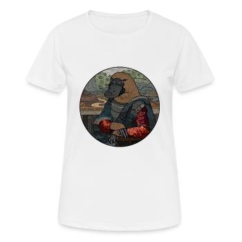 Ornithorynque drôle Mona Lisa Duckface cadeau - T-shirt respirant Femme - blanc - Devant - AI Model Female 172 dark (172cm)