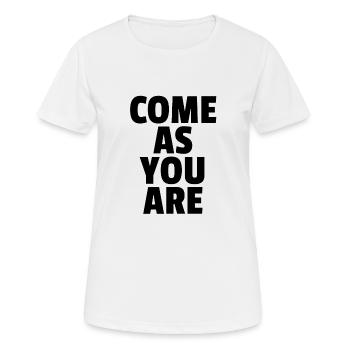 Viens comme tu es - T-shirt respirant Femme - blanc - Devant - AI Model Female 172 dark (172cm)