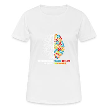 L'intelligence est la capacité de s'adapter aux changements Kl - T-shirt respirant Femme - blanc - Devant - AI Model Female 172 dark (172cm)
