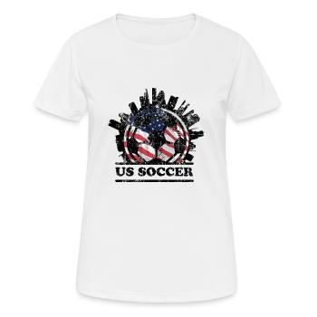 US Soccer Vintage - Frauen T-Shirt atmungsaktiv - Weiß - Vorne - AI Model Female 172 dark (172cm)