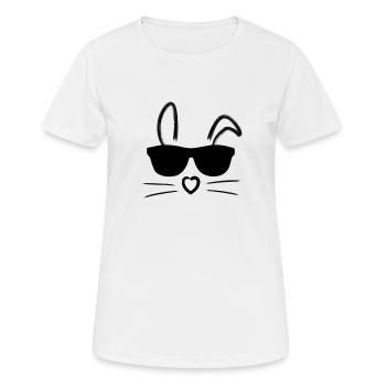 Easter | Easter | Rabbit ears | with glasses - Women's Breathable T-Shirt - white - Front - AI Model Female 172 dark (172cm)