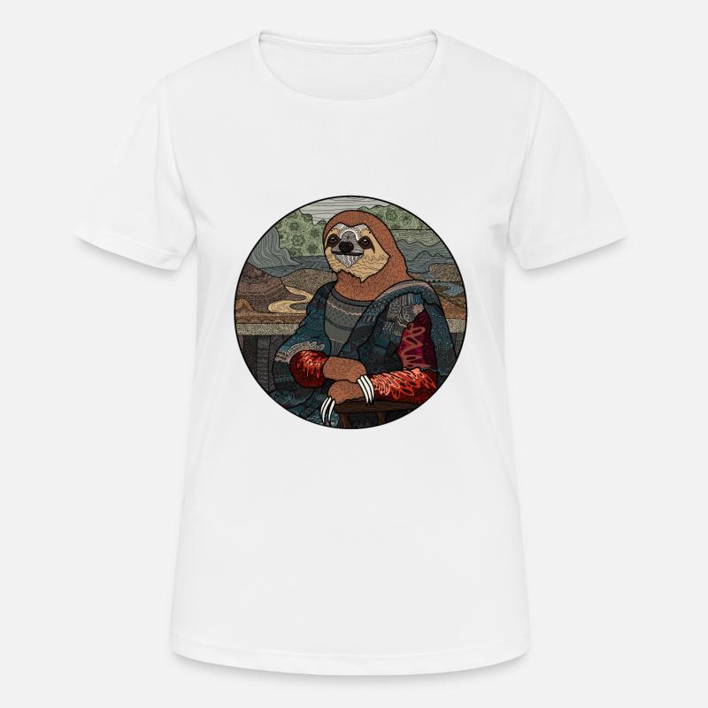Sloth Mona Lisa funny gift for sloth fans - Women's Breathable T-Shirt - white
