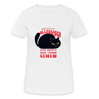Katze Allergisch Freund Design Geschenkidee - Frauen T-Shirt atmungsaktiv - Weiß - Vorne - AI Model Female 172 dark (172cm)
