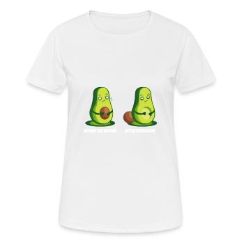 Avant la salle de bain - Après la salle de bain Cadeau végétarien - T-shirt respirant Femme - blanc - Devant - AI Model Female 172 dark (172cm)